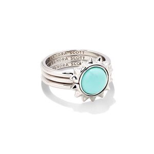 Kendra Scott Sunburst Silver Ring with Turquoise Stone